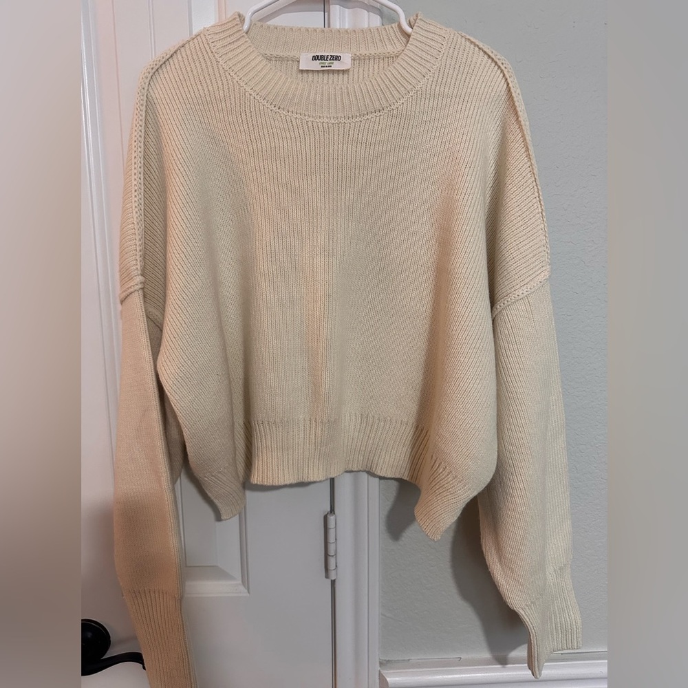 Cozy Cream Cropped Women's Sweater